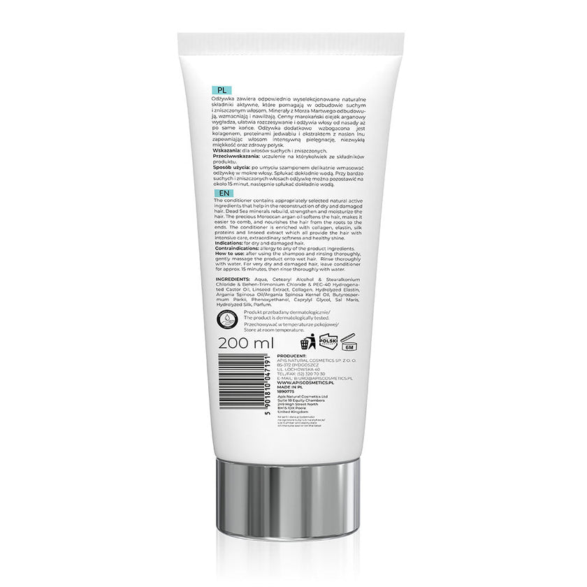 Apis OPTIMA Moisturising Hair Conditioner with Dead Sea Minerals & Argan Oil | 200 ml