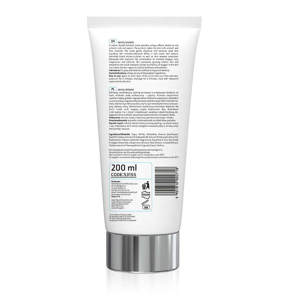 Apis OXY O2 Oxygenating Peel – Microdermabrasion Effect Exfoliator | 200ml Apis Natural Cosmetics UK