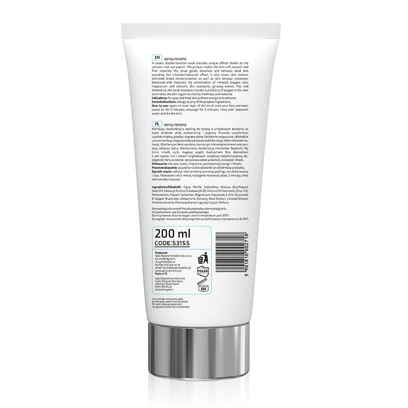 Apis OXY O2 Oxygenating Peel – Microdermabrasion Effect Exfoliator | 200ml Apis Natural Cosmetics UK