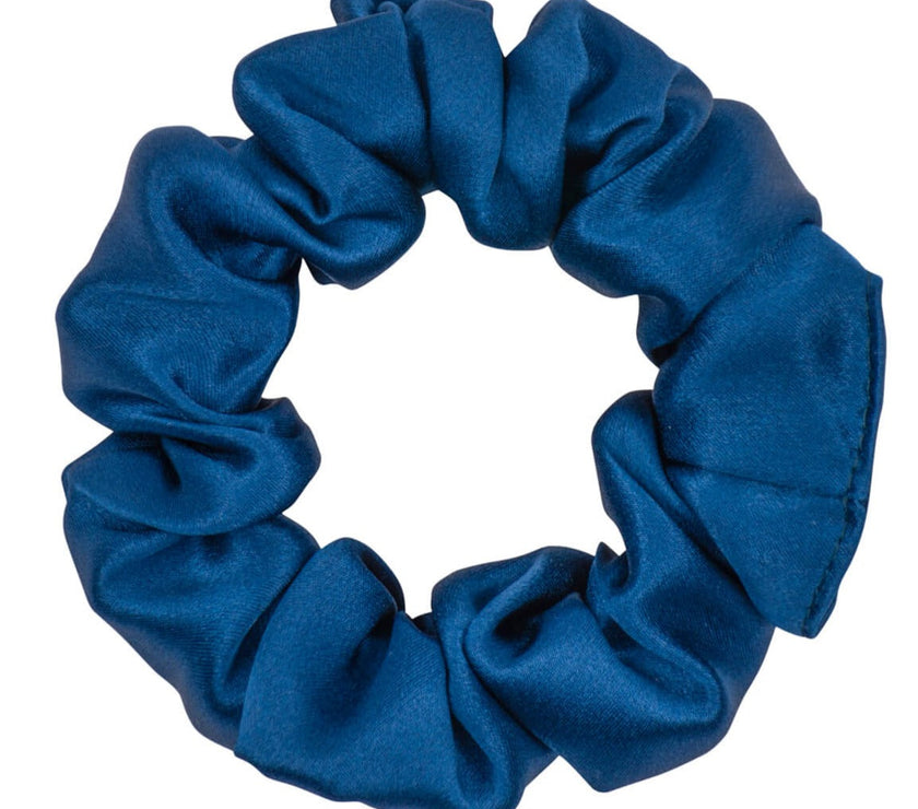Navy Blue Silk Scrunchie - Regular