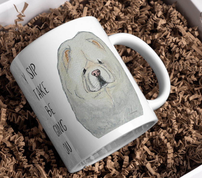 Cream Chow Chow Mug – "Every Sip You Take, I’ll Be Watching You"