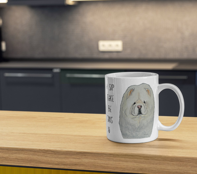 Cream Chow Chow Mug – "Every Sip You Take, I’ll Be Watching You"