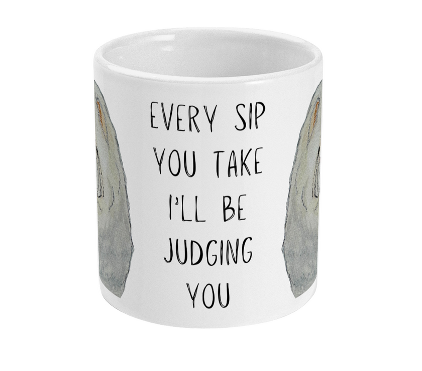 Cream Chow Chow Mug – "Every Sip You Take, I’ll Be Watching You"