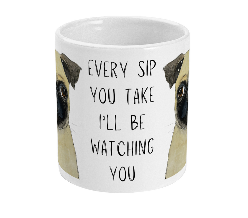 Adorable Pug Mug – Perfect Gift for Dog Lovers | Cute Ceramic Coffee Cup