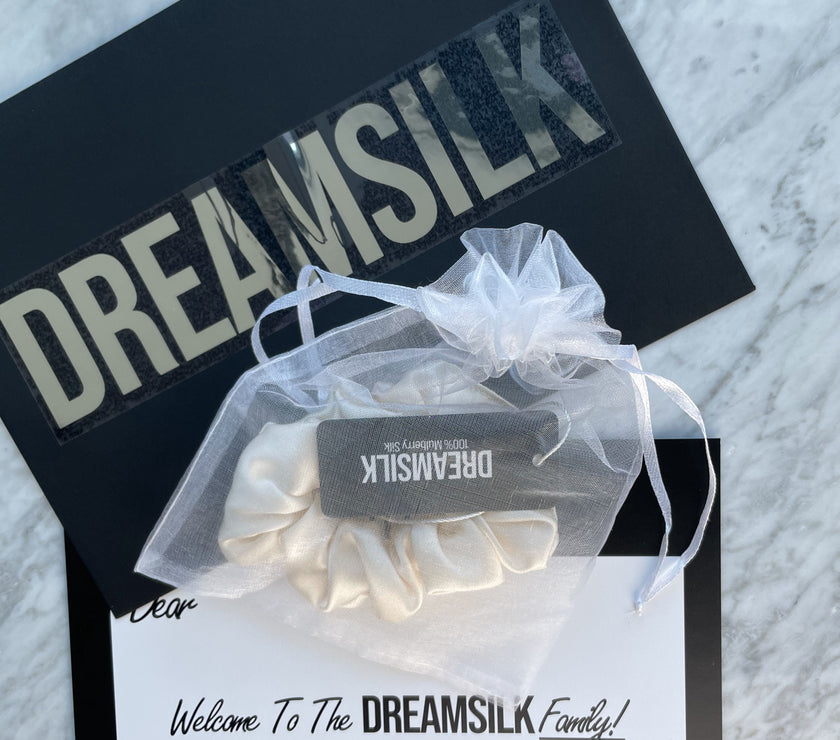 Champagne Silk Scrunchie - Regular