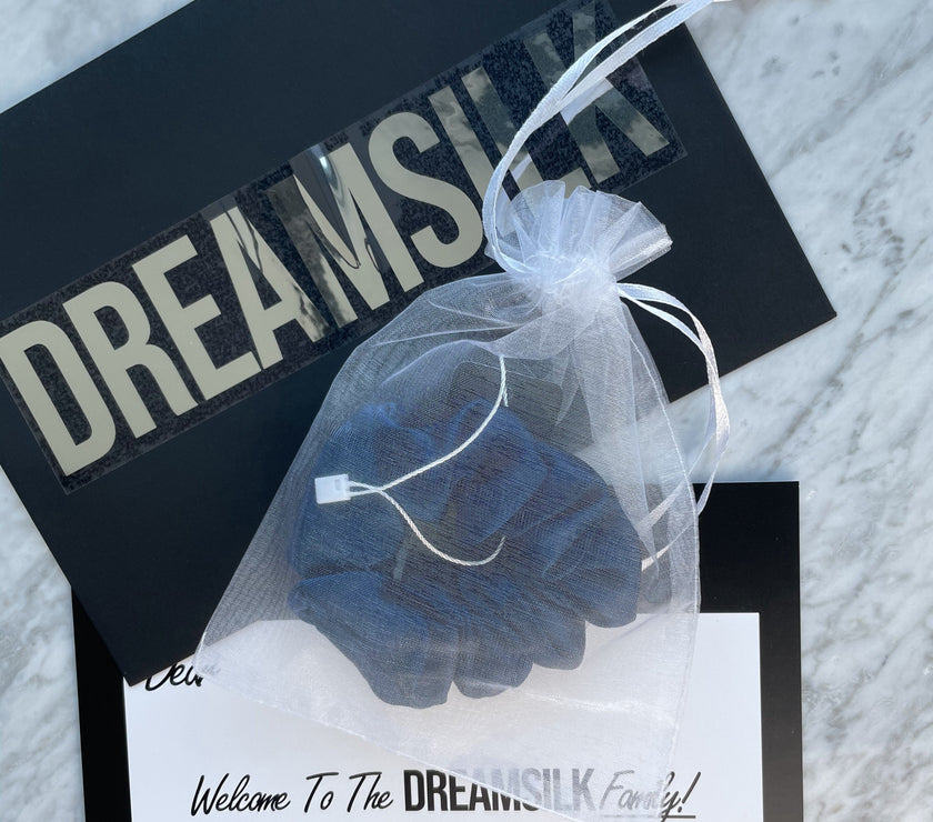 Navy Blue Silk Scrunchie - Regular