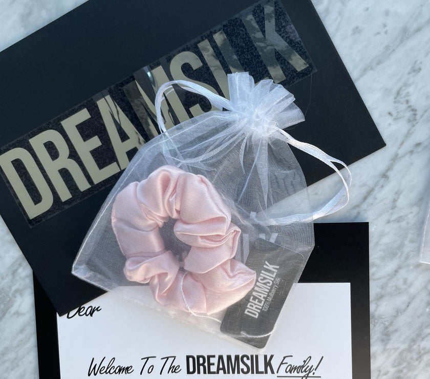Pink Silk Scrunchie - Regular