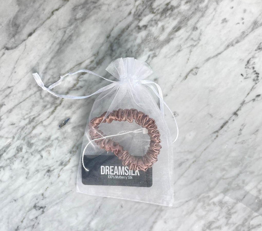 Bronze Silk Scrunchie - Skinny
