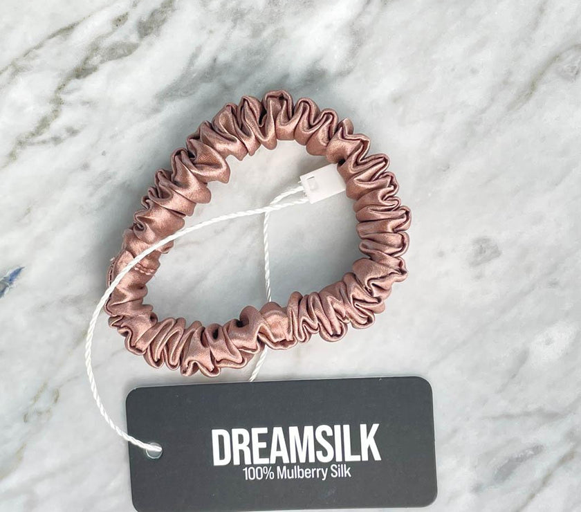 Bronze Silk Scrunchie - Skinny