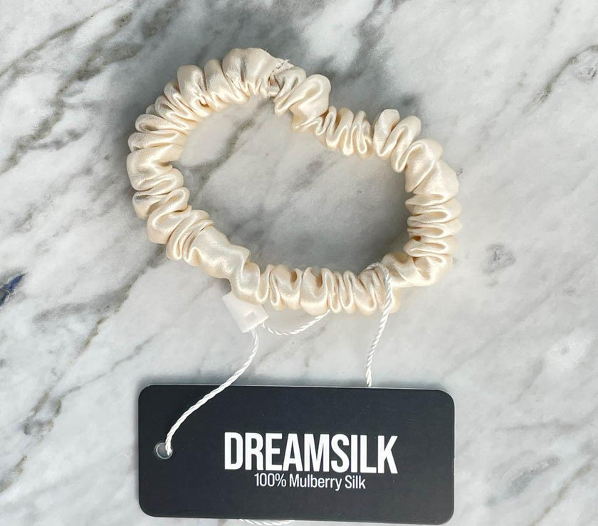 Champagne Silk Scrunchie - Skinny