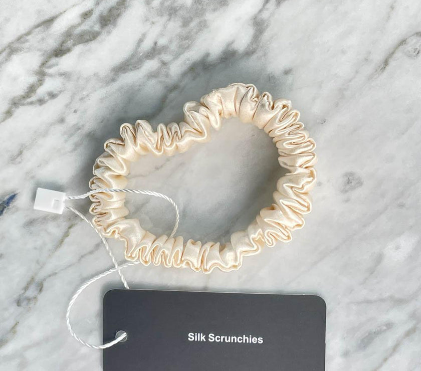 Champagne Silk Scrunchie - Skinny