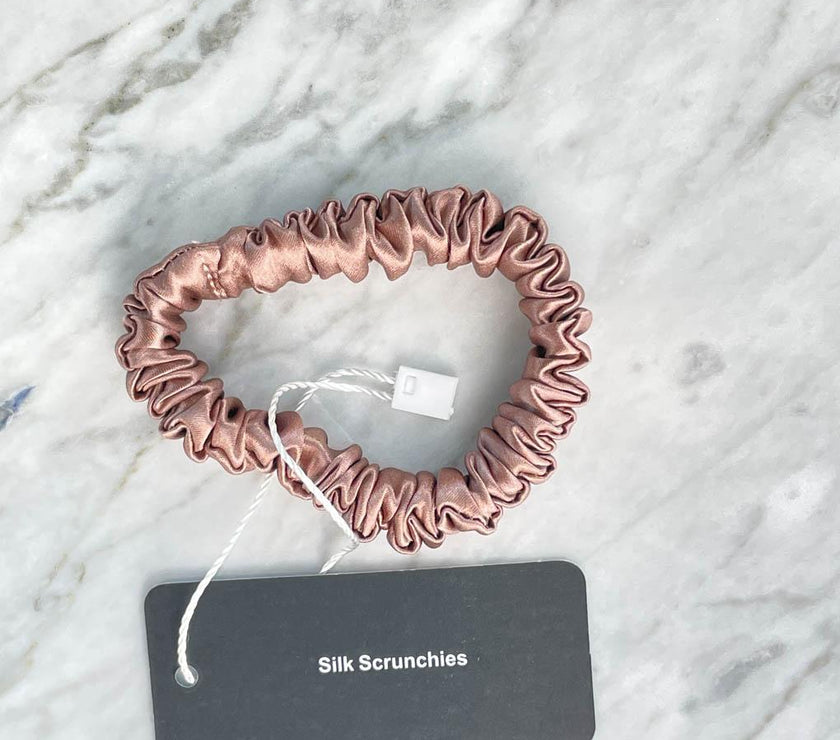 Bronze Silk Scrunchie - Skinny