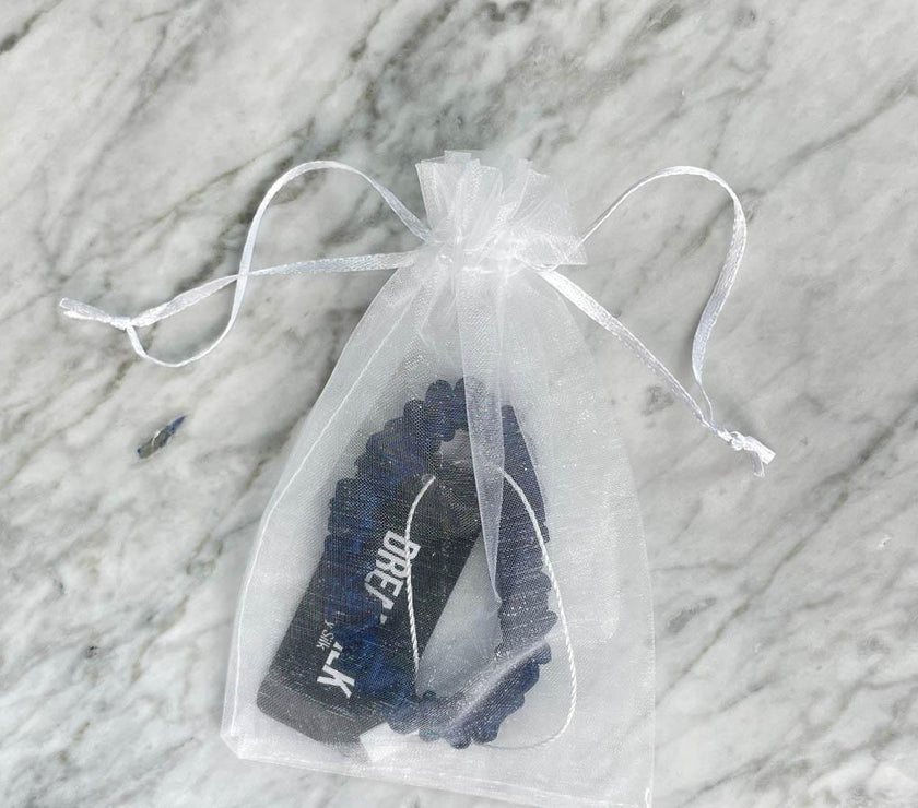 Navy Blue Silk Scrunchie - Skinny