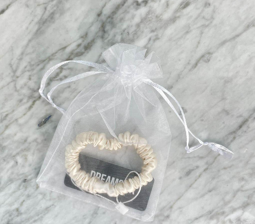 Champagne Silk Scrunchie - Skinny