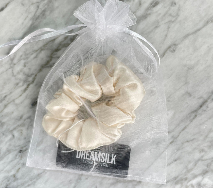 Champagne Silk Scrunchie - Regular