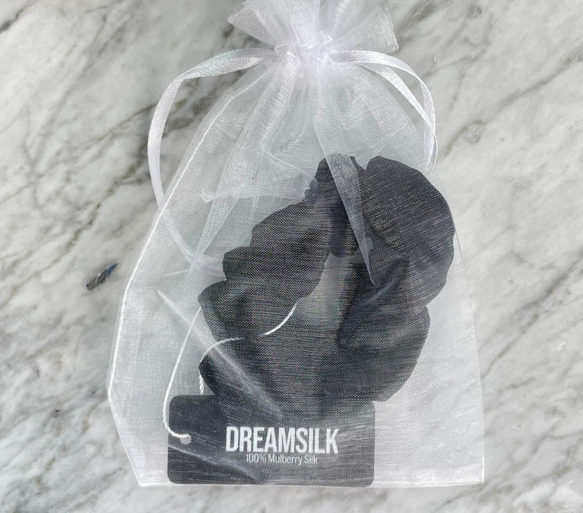 Black Silk Scrunchie - Regular