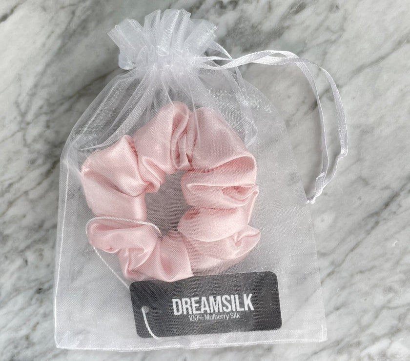 Pink Silk Scrunchie - Regular