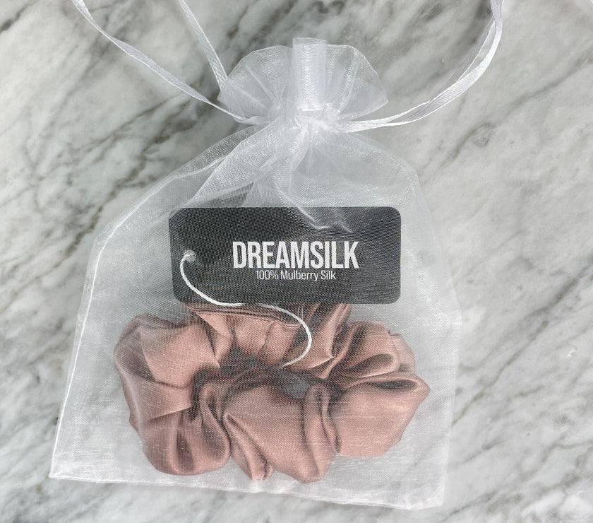 Bronze Silk Scrunchie - Regular