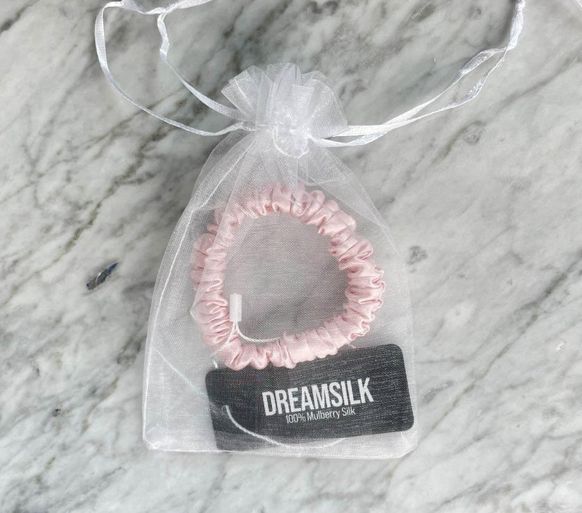 Pink Silk Scrunchie - Skinny