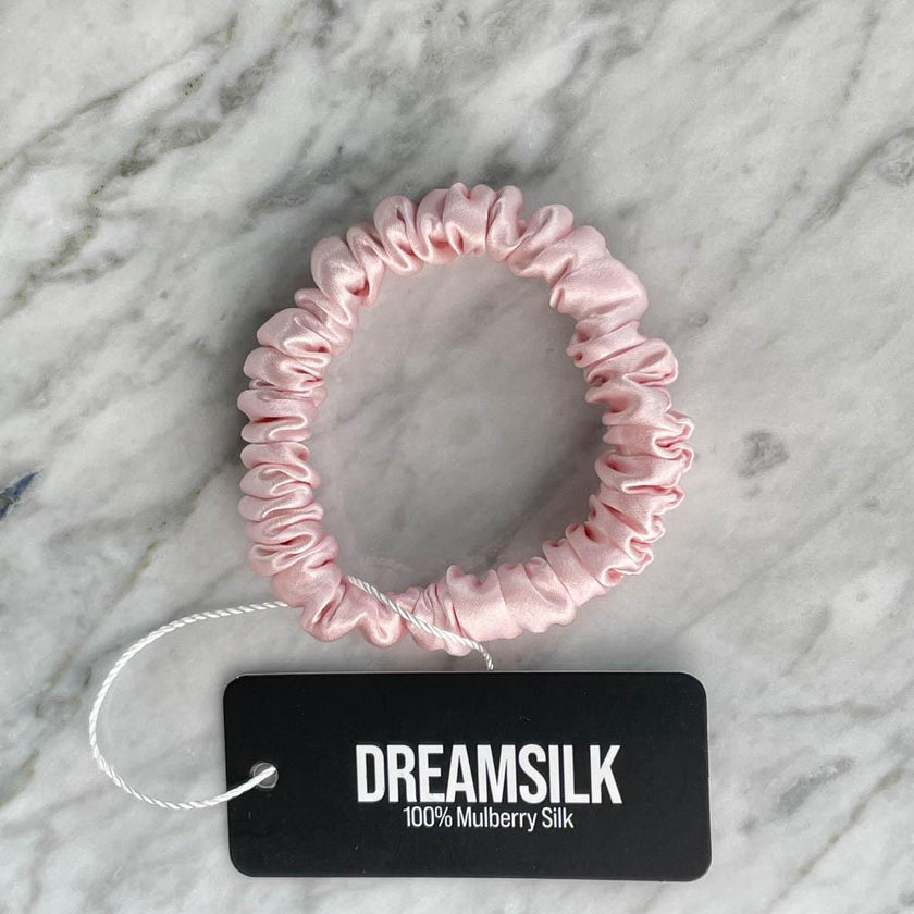 Pink Silk Scrunchie - Skinny