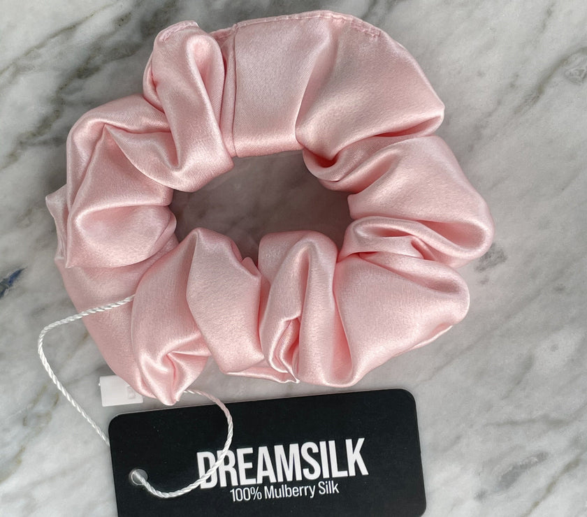 Pink Silk Scrunchie - Regular