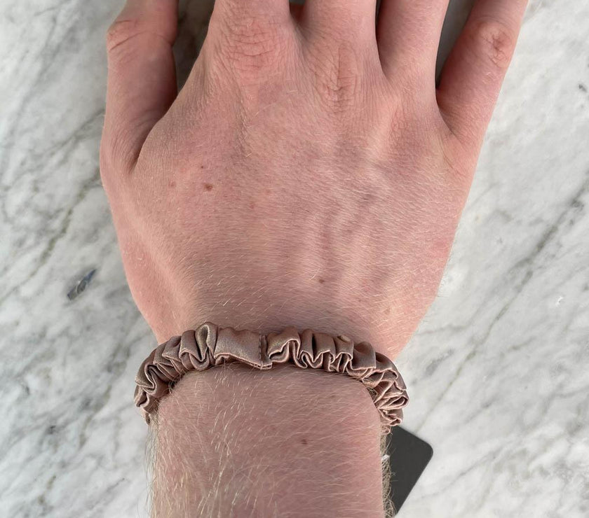 Bronze Silk Scrunchie - Skinny