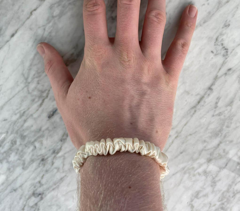 Champagne Silk Scrunchie - Skinny