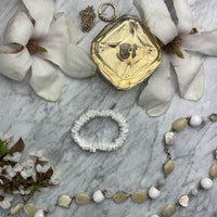 White Silk Scrunchie - Skinny