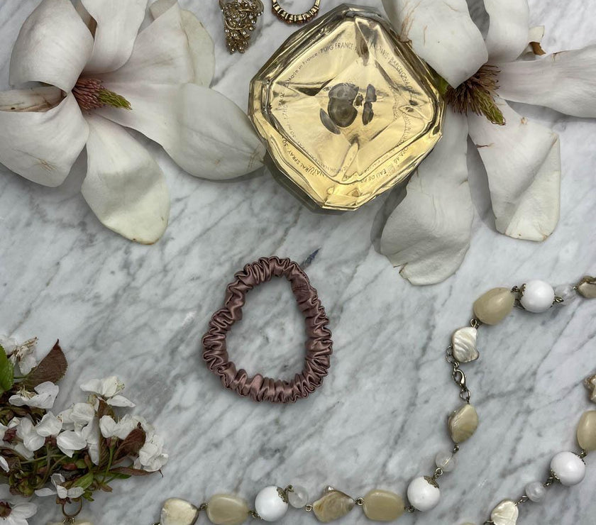 Bronze Silk Scrunchie - Skinny