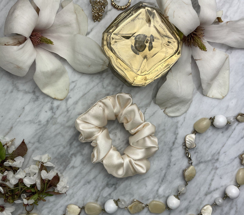 Champagne Silk Scrunchie - Regular