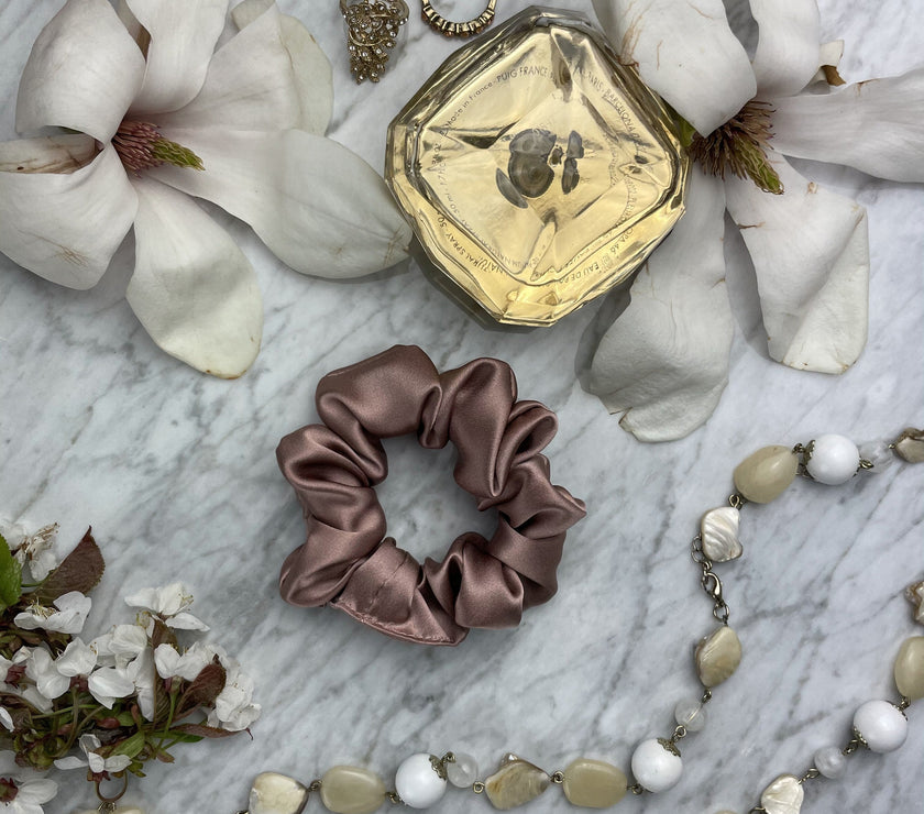 Bronze Silk Scrunchie - Regular