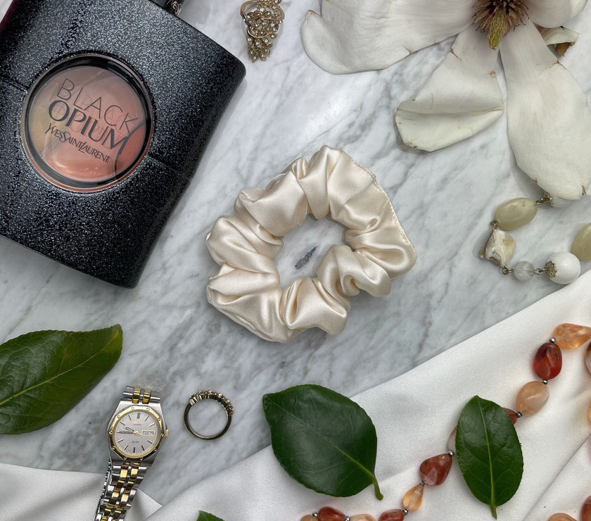 Champagne Silk Scrunchie - Regular