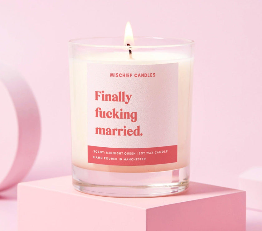 Wedding Gift Funny Wedding Gift Candle Finally Fucking Married
