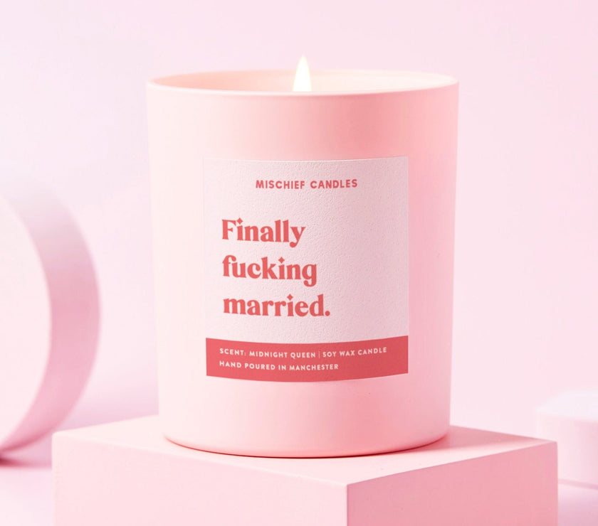 Wedding Gift Funny Wedding Gift Candle Finally Fucking Married