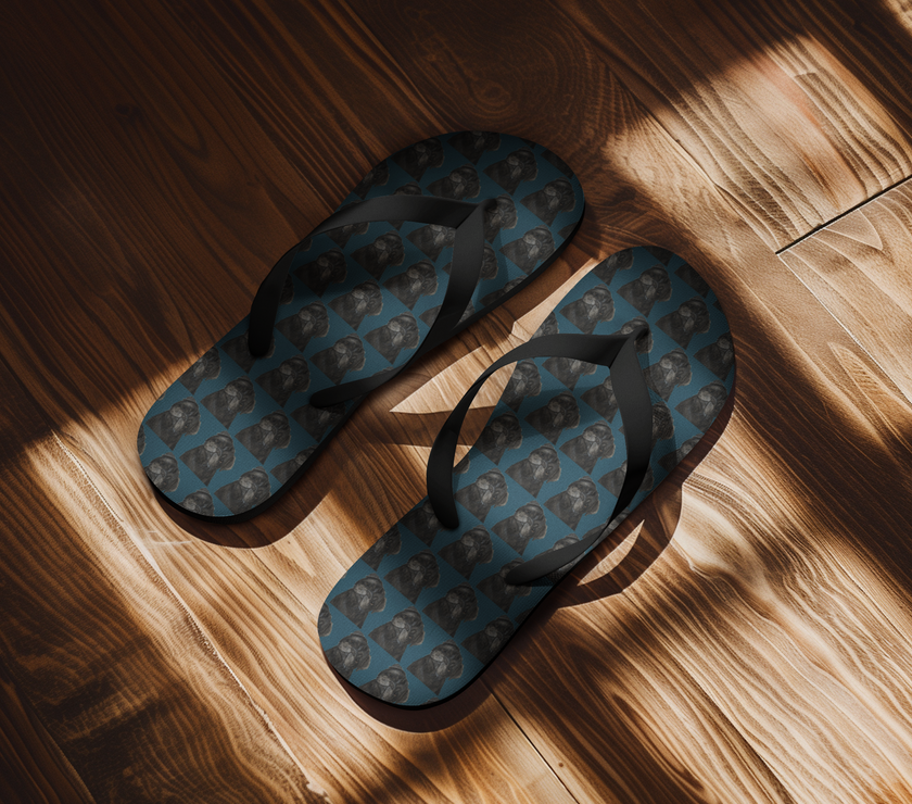 Pug Life, But Make It Fashion: Luxe Pug Print Flip Flops!