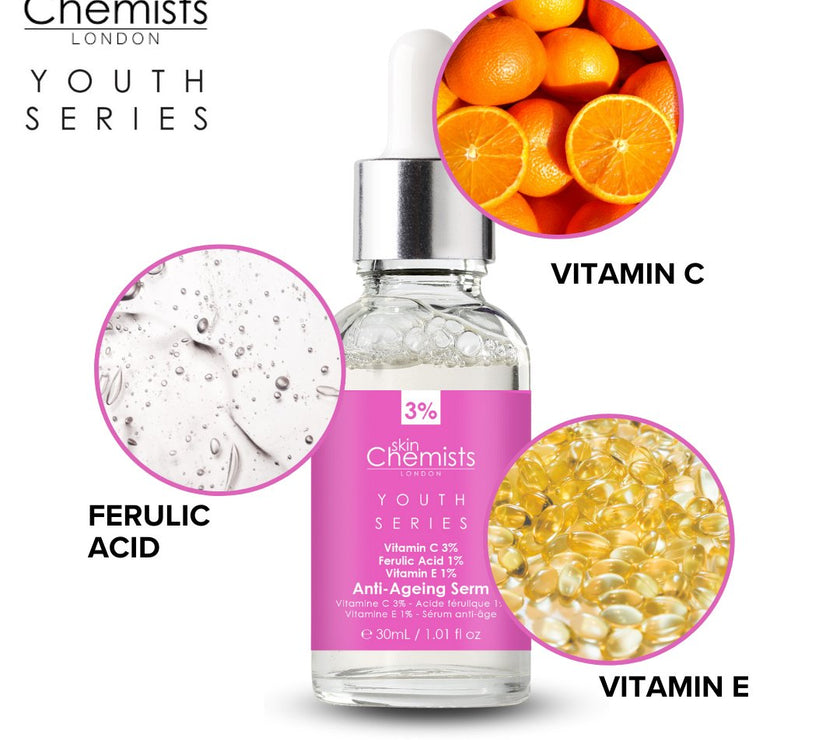 Anti-Ageing Serum Vitamin C 3%, Ferulic Acid 1%, Vitamin E 1% 30ml