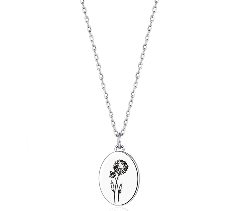 April Birth Flower Daisy Necklace with Card
