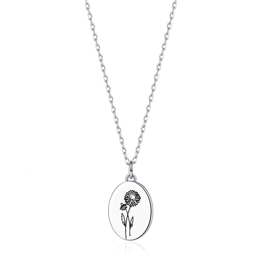 April Birth Flower Daisy Necklace with Card