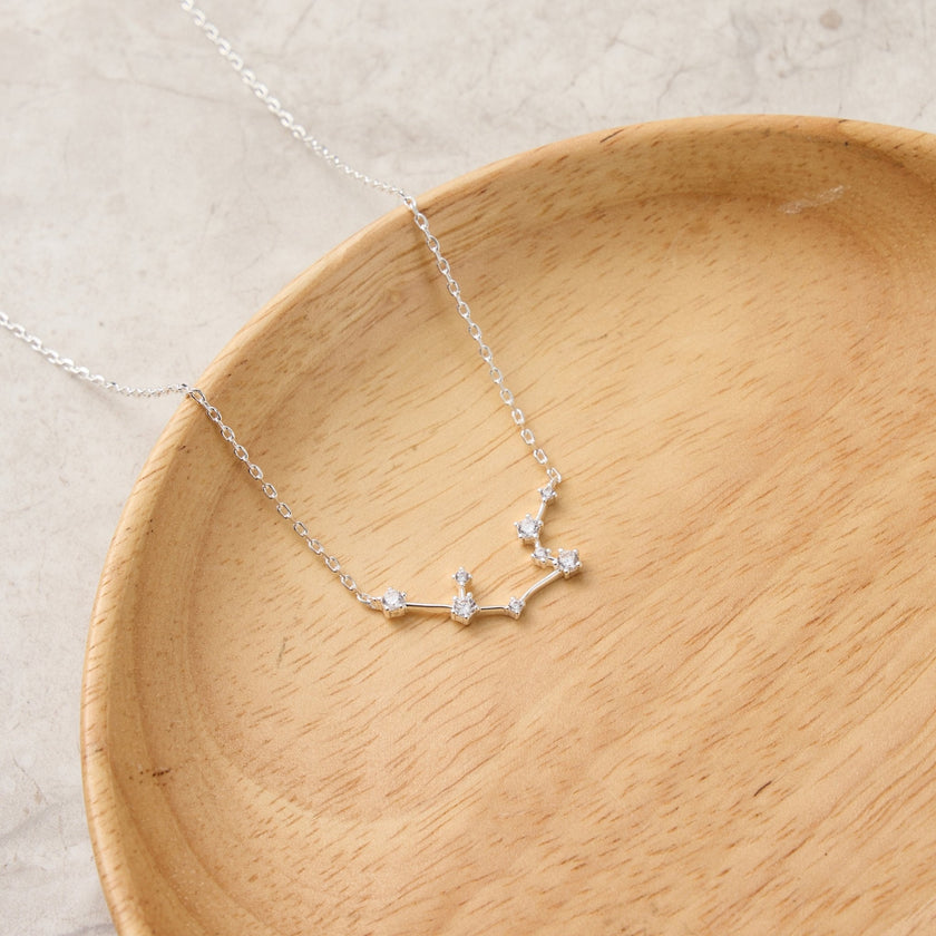 Aquarius Star Sign Zodiac Constellation Necklace and Quote Card with Zircondia® Crystals