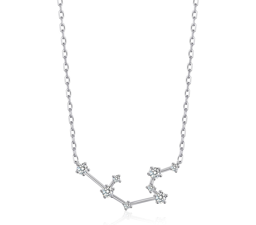 Aquarius Star Sign Zodiac Constellation Necklace and Quote Card with Zircondia® Crystals
