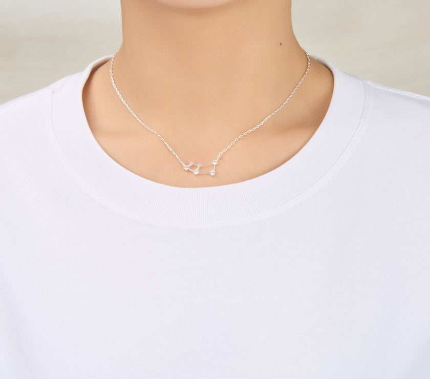 Aries Star Sign Zodiac Constellation Necklace and Quote Card with Zircondia® Crystals