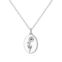 August Birth Flower Poppy Necklace with Card