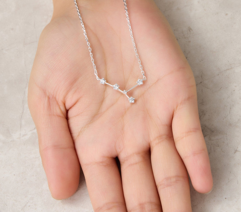 Cancer Star Sign Zodiac Constellation Necklace and Quote Card with Zircondia® Crystals