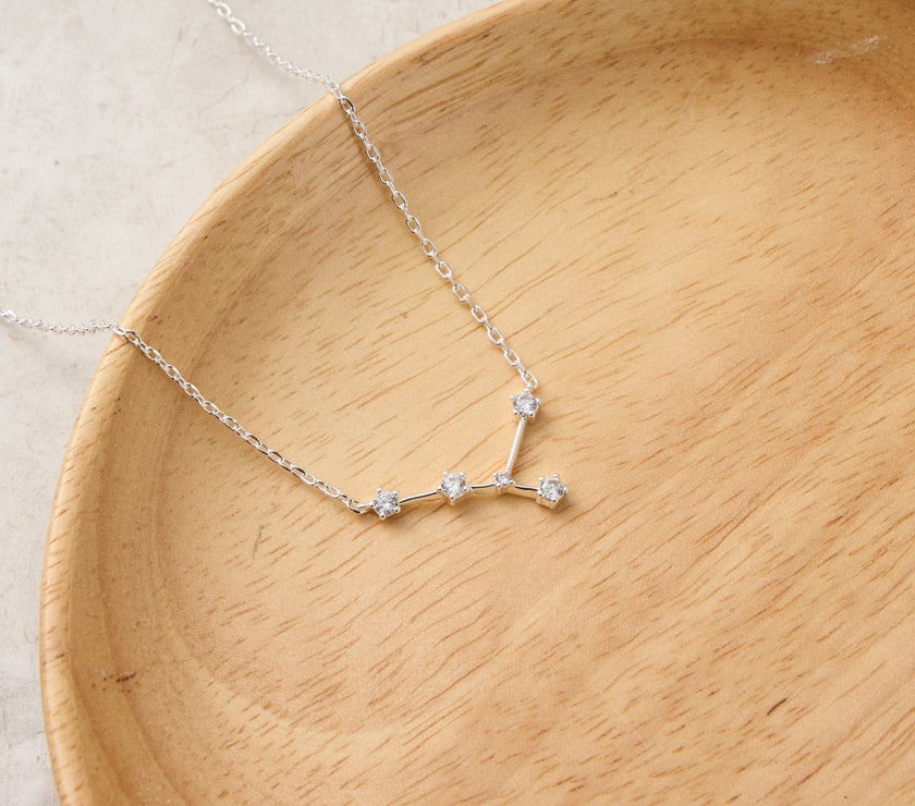 Cancer Star Sign Zodiac Constellation Necklace and Quote Card with Zircondia® Crystals