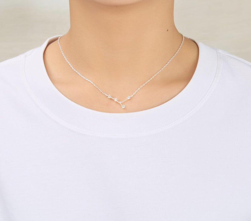 Cancer Star Sign Zodiac Constellation Necklace and Quote Card with Zircondia® Crystals