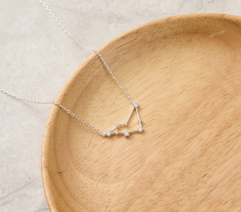 Capricorn Star Sign Zodiac Constellation Necklace and Quote Card with Zircondia® Crystals