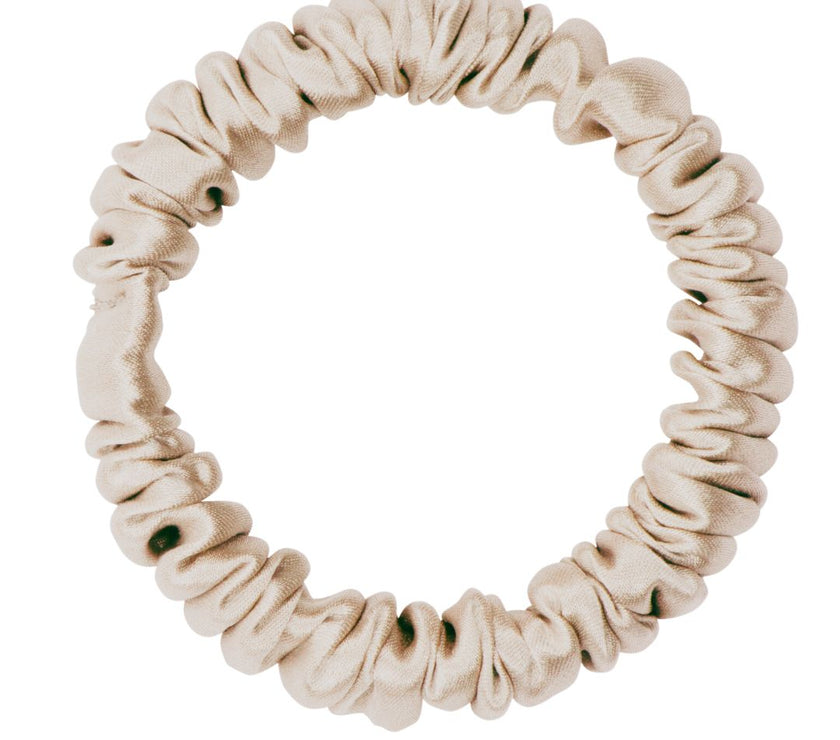 Champagne Silk Scrunchie - Skinny