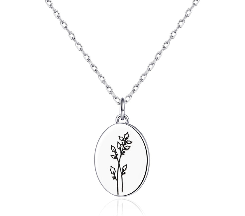 December Birth Flower Holly Berry Necklace with Card