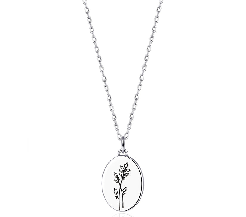 December Birth Flower Holly Berry Necklace with Card