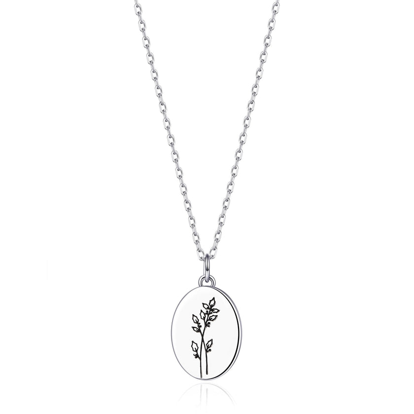 December Birth Flower Holly Berry Necklace with Card